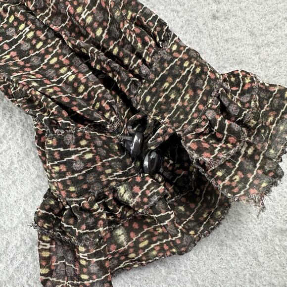 Isabel‎ Marant Blouse 42 Sheer Peasant Boho Wita Smocked Silk Top Prairie - Picture 16 of 16